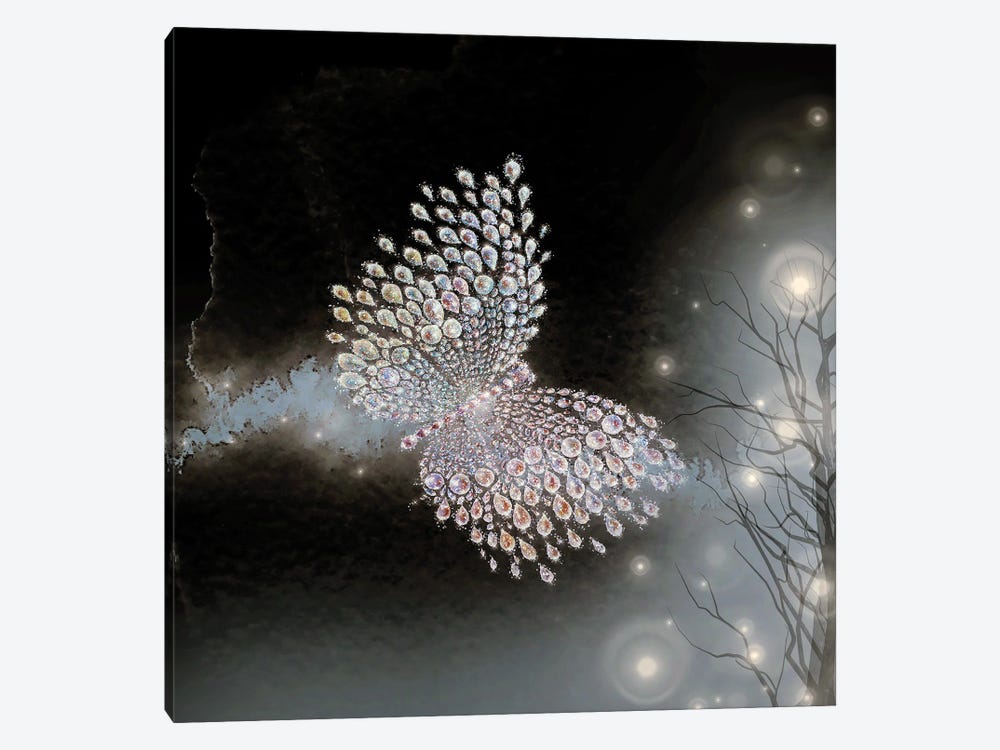 Night Butterfly Magic by Helena Lose 1-piece Canvas Art