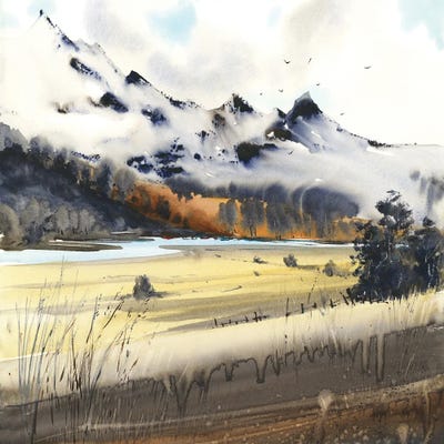 Mountain Range I by HomelikeArt framed canvas print