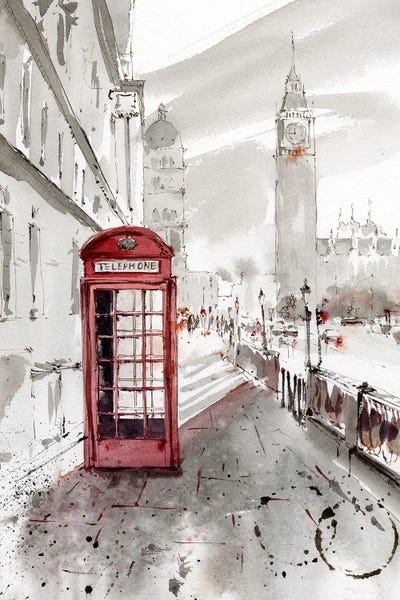 England: Red Telephone Box, London by HomelikeArt