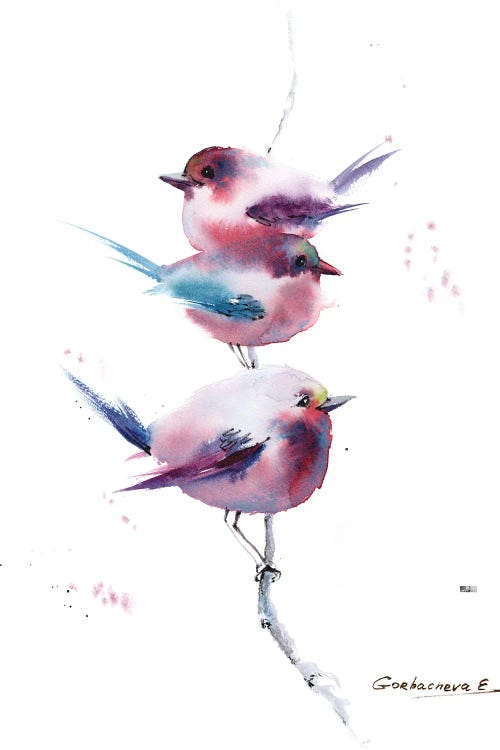 Pink Birds by HomelikeArt wall art