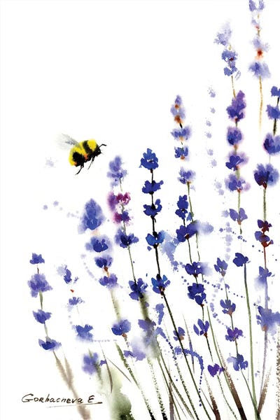 Bees: Lavender And Bee by HomelikeArt