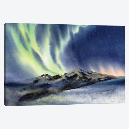 Aurora Borealis Canvas Print #HLT27} by HomelikeArt Canvas Print
