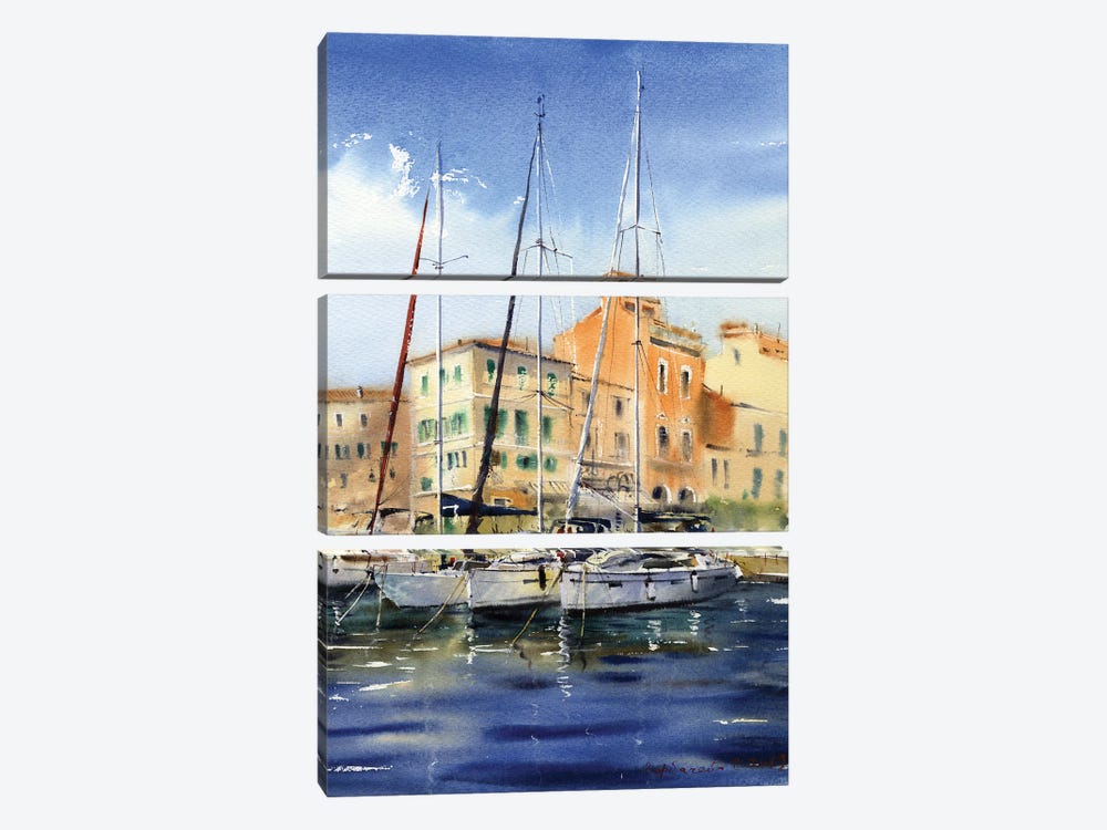Moored Yachts IV by HomelikeArt 3-piece Art Print