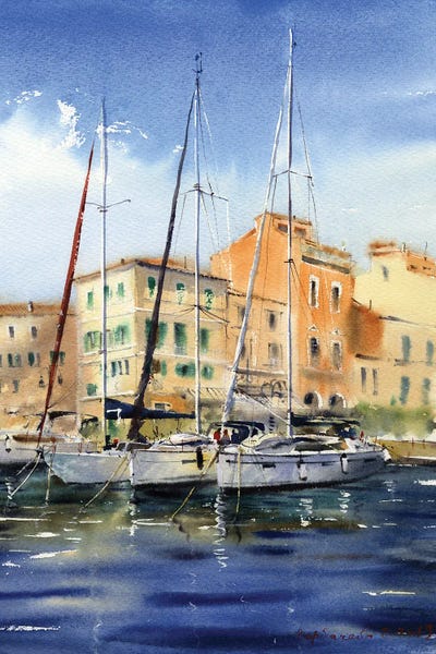 Yachts: Moored Yachts IV by HomelikeArt