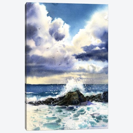 Waves And Rocks II Canvas Print #HLT33} by HomelikeArt Canvas Print