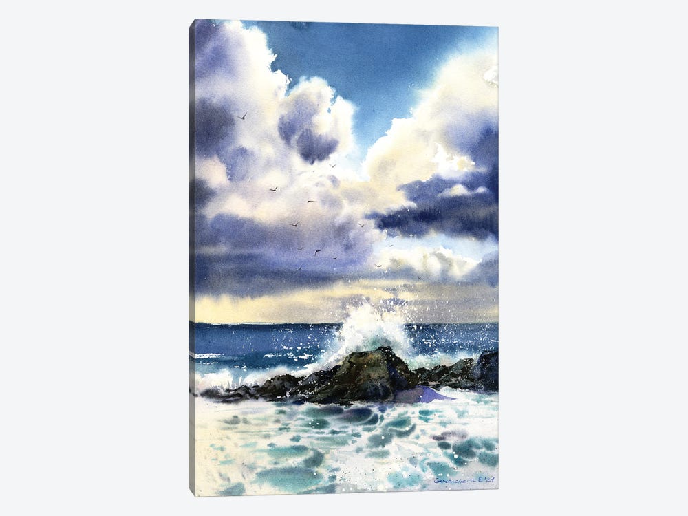 Waves And Rocks II by HomelikeArt 1-piece Canvas Art Print