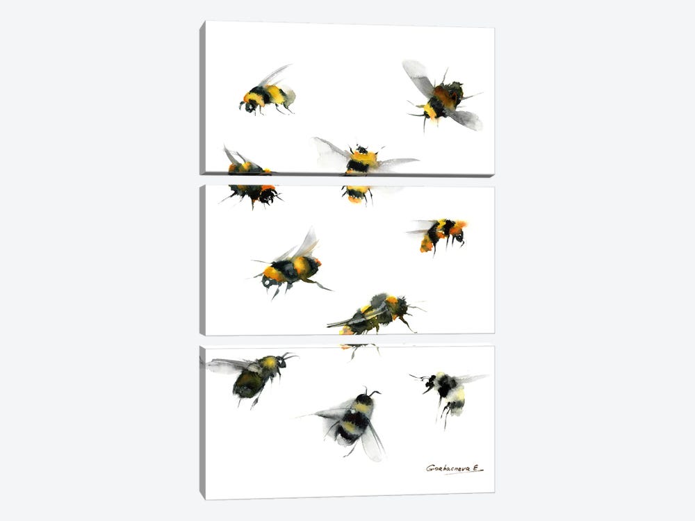 Bees by HomelikeArt 3-piece Canvas Wall Art
