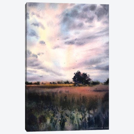 Field And Clouds II Canvas Print #HLT42} by HomelikeArt Canvas Artwork