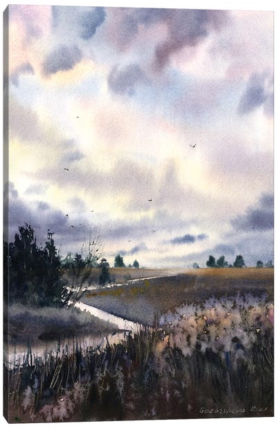 Field And Clouds III Canvas Art Print - HomelikeArt