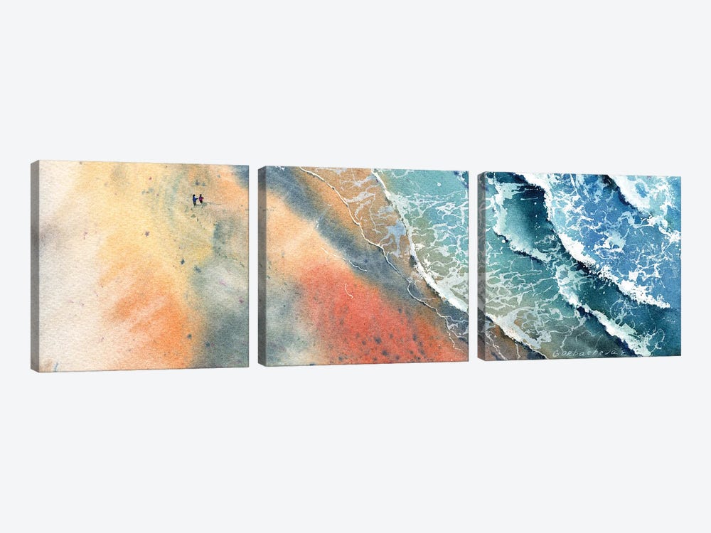 Seaside From A Height Of Flight I by HomelikeArt 3-piece Canvas Art
