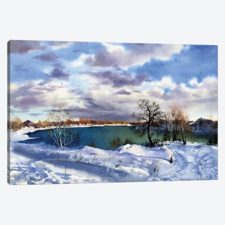 Frozen Lake Canvas Print #HLT56} by HomelikeArt Canvas Wall Art