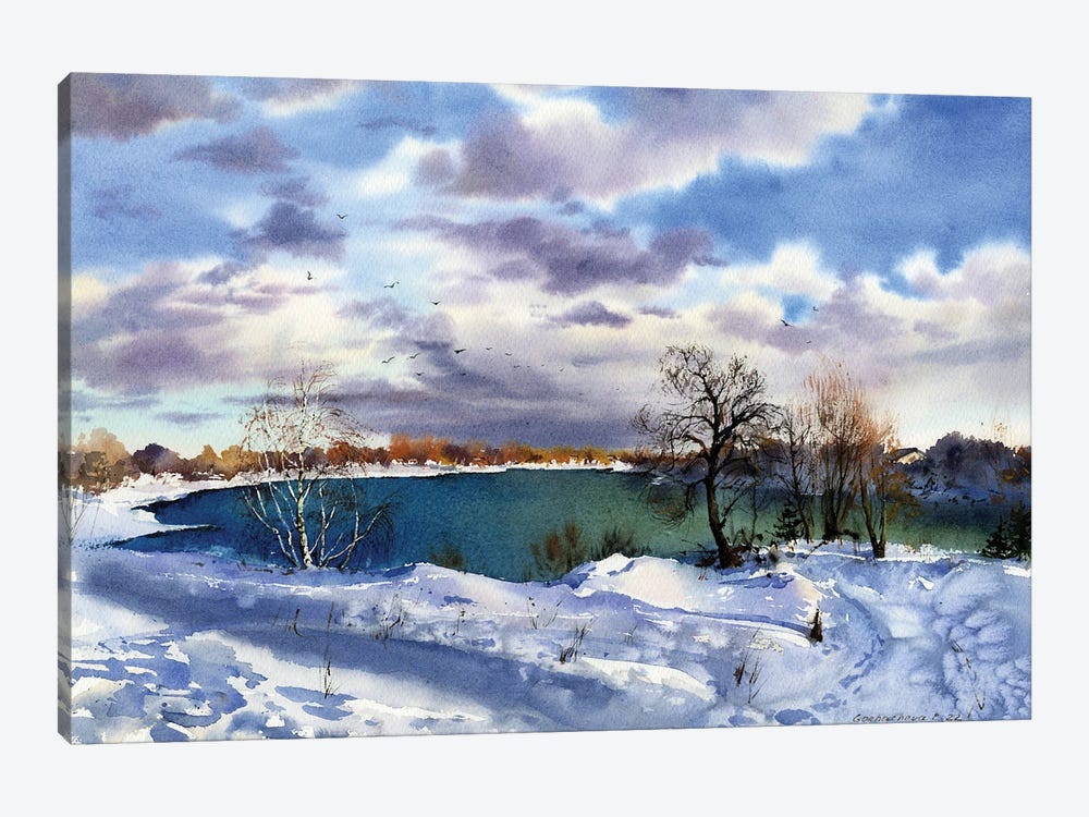 Frozen Lake by HomelikeArt 1-piece Canvas Art