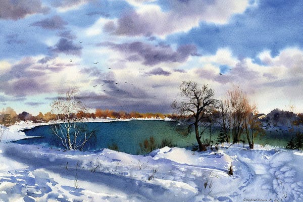 Winter Wonderland: Frozen Lake by HomelikeArt