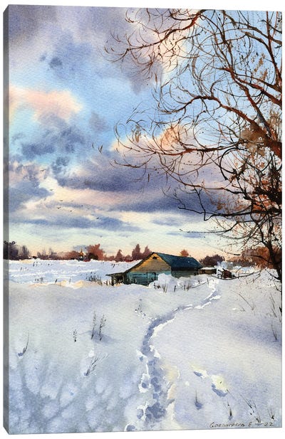Footprints In The Snow I Canvas Art Print - HomelikeArt