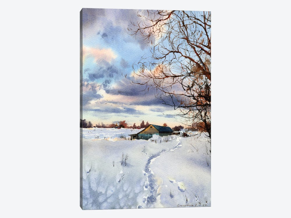 Footprints In The Snow I by HomelikeArt 1-piece Canvas Print