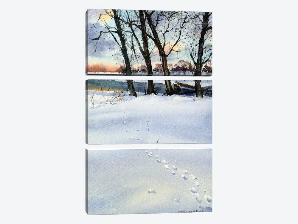 Footprints In The Snow II by HomelikeArt 3-piece Canvas Artwork
