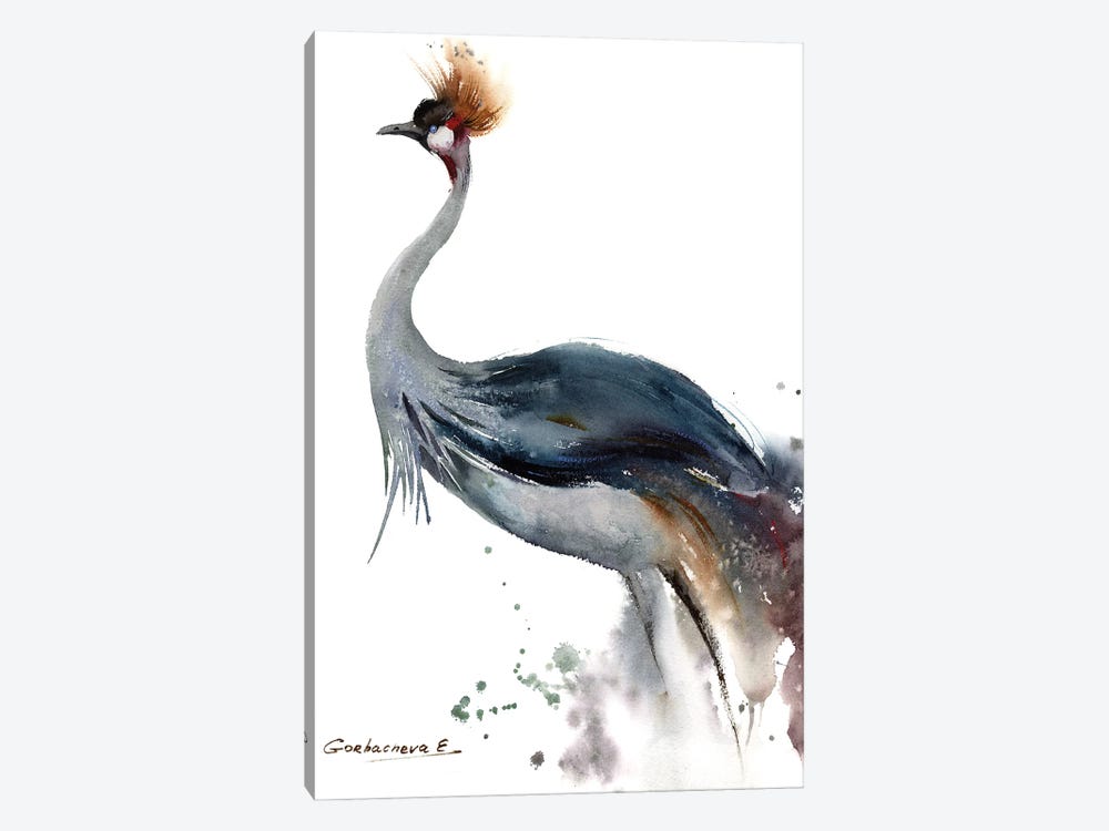 Gray Crowned Crane by HomelikeArt 1-piece Canvas Art Print