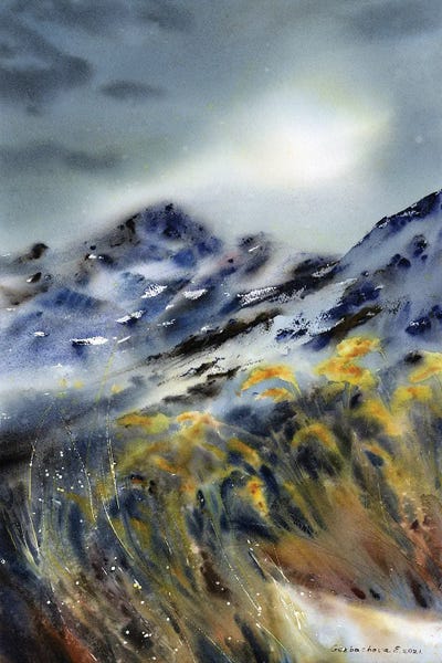 Gloomy Mountains by HomelikeArt canvas print