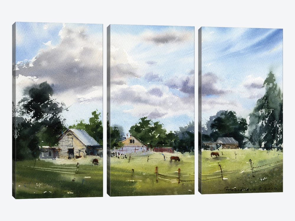Farmhouse I by HomelikeArt 3-piece Canvas Art Print
