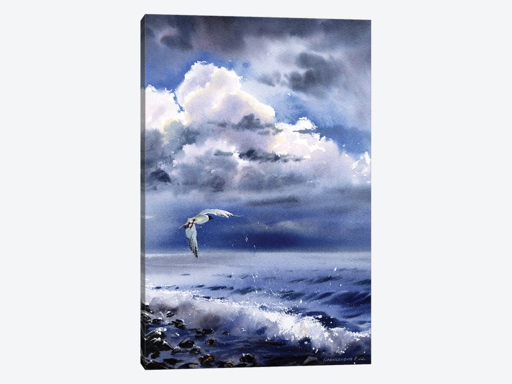 Seagull Over The Sea by HomelikeArt 1-piece Canvas Art