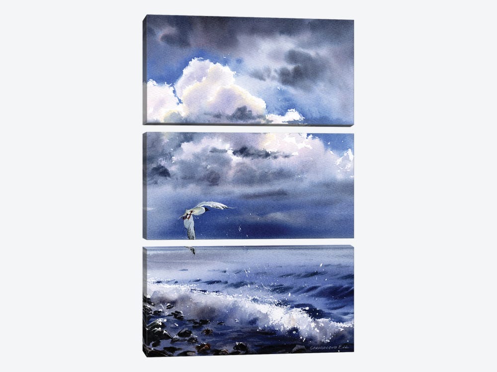 Seagull Over The Sea by HomelikeArt 3-piece Canvas Artwork