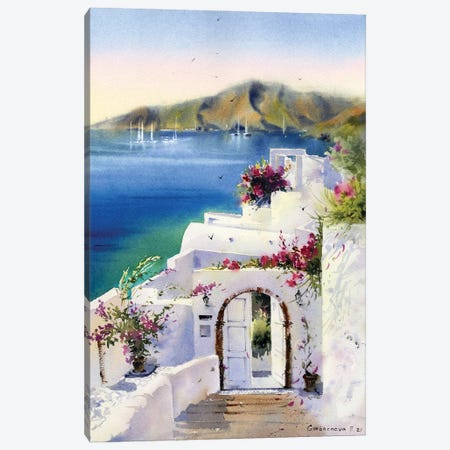 Santorini Island Greece II Canvas Print #HLT64} by HomelikeArt Canvas Print