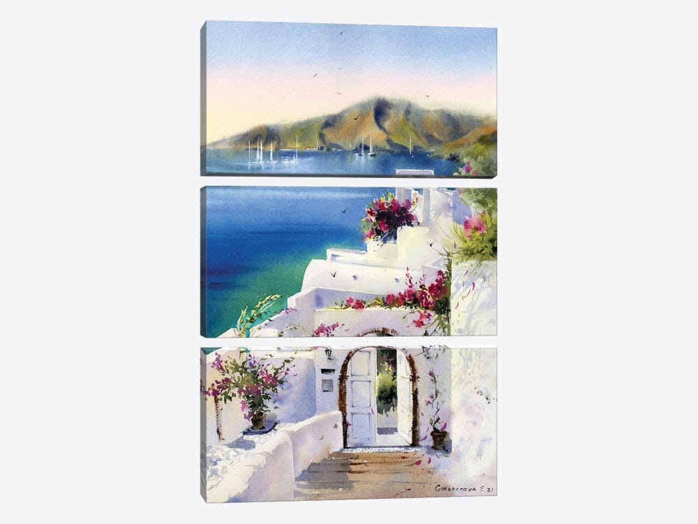 Santorini Island Greece II by HomelikeArt 3-piece Art Print