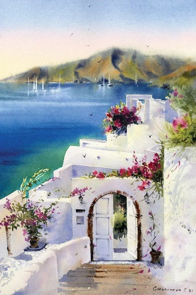 Santorini: Santorini Island Greece II by HomelikeArt