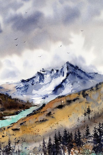 Serene Watercolors: Turquoise River II by HomelikeArt