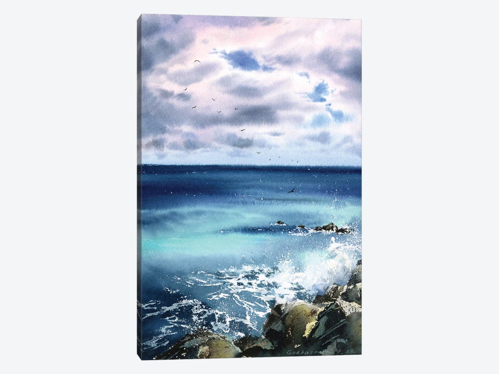 Waves And Rocks by HomelikeArt 1-piece Canvas Art Print