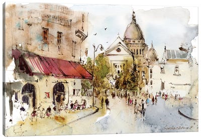 Montmartre Paris France Canvas Art Print - Churches & Places of Worship
