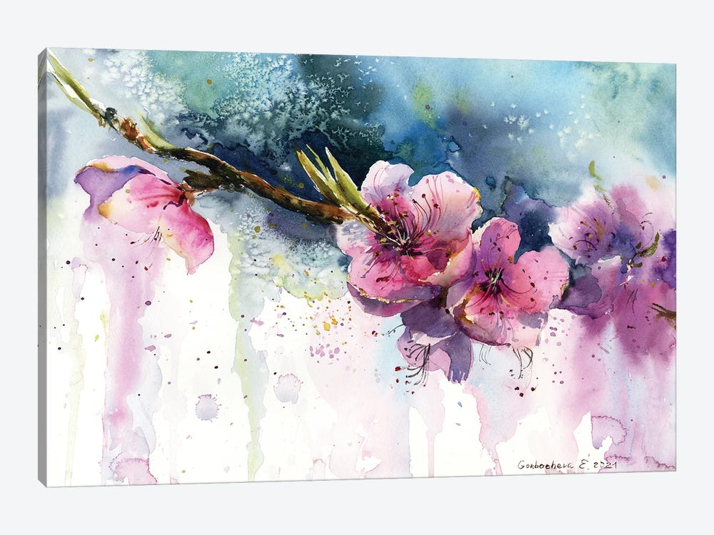 Blooming Peach Flower by HomelikeArt 1-piece Canvas Wall Art