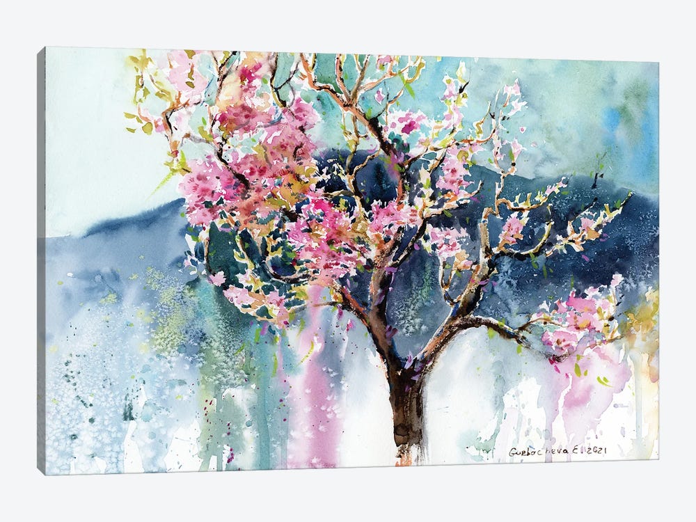 Blossoming Peach Tree by HomelikeArt 1-piece Canvas Art Print