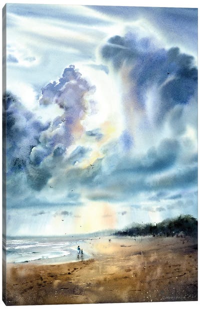 Walk Along The Seashore Canvas Art Print - HomelikeArt
