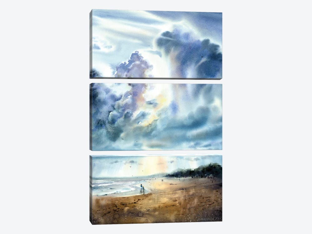 Walk Along The Seashore by HomelikeArt 3-piece Canvas Print
