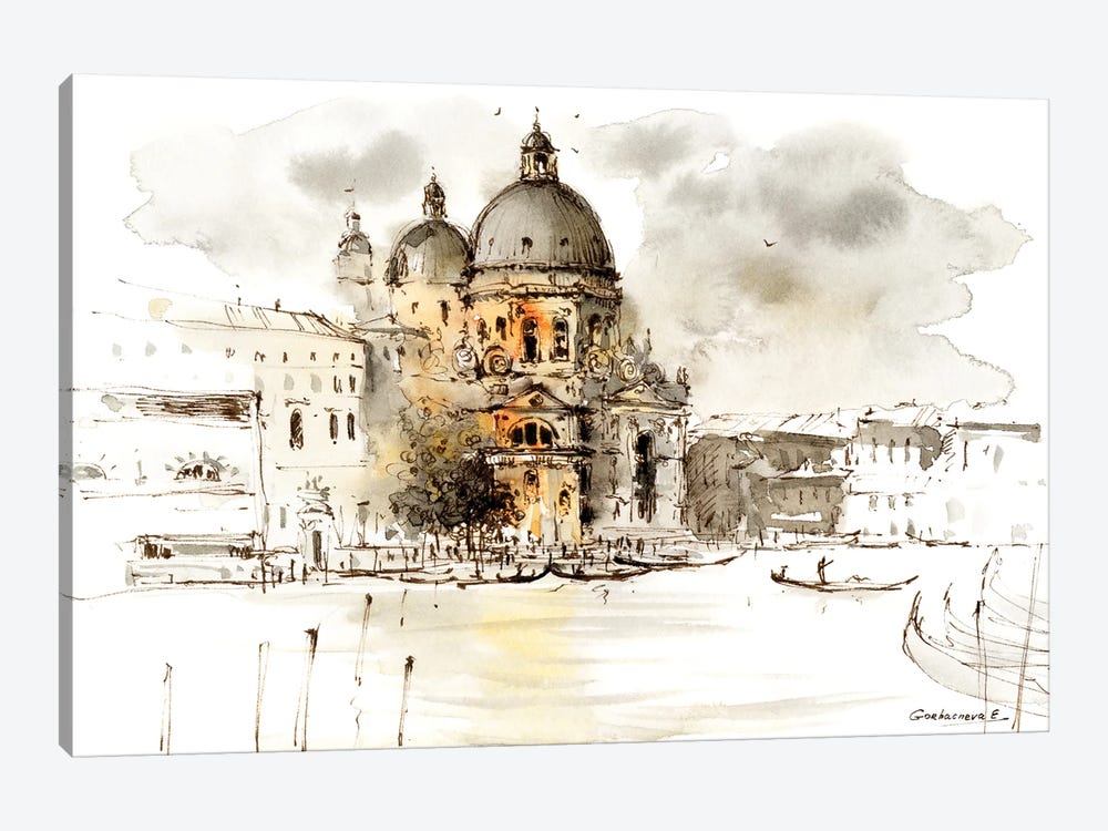 Sketch Venice Italy by HomelikeArt 1-piece Canvas Artwork