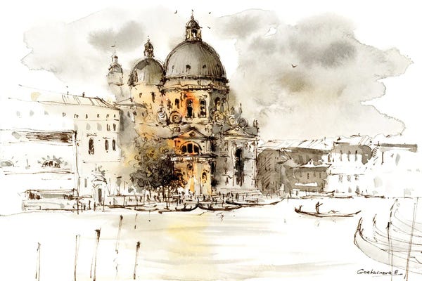 Architecture: Sketch Venice Italy by HomelikeArt