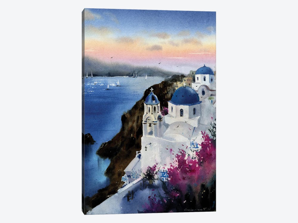 Santorini Sunset Greece by HomelikeArt 1-piece Canvas Artwork