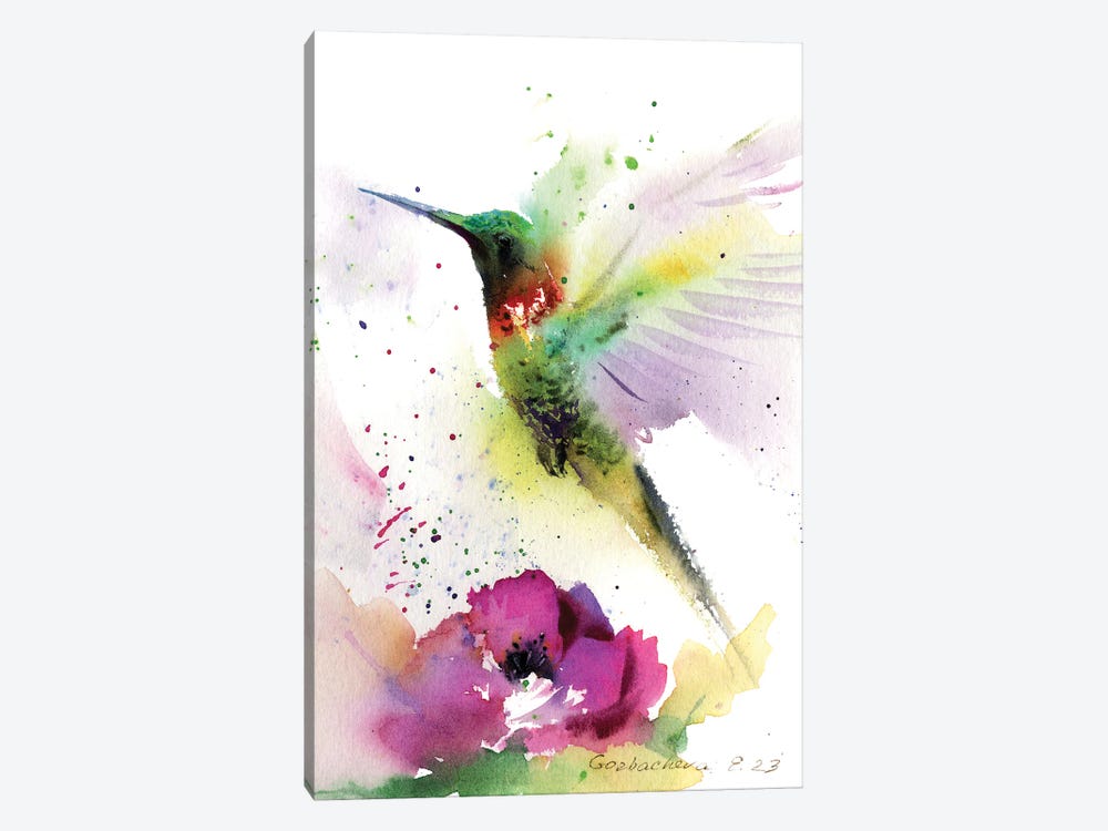 Hummingbird And Flower by HomelikeArt 1-piece Canvas Art Print