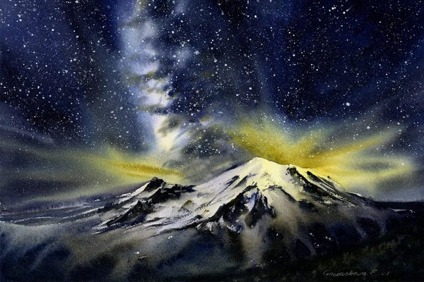 Aurora Borealis: Milky Way by HomelikeArt