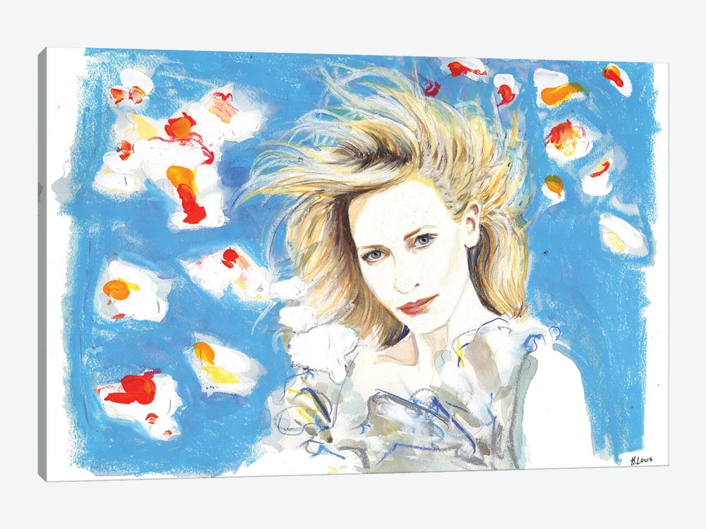 Cate In The Wind by Hodaya Louis 1-piece Canvas Artwork