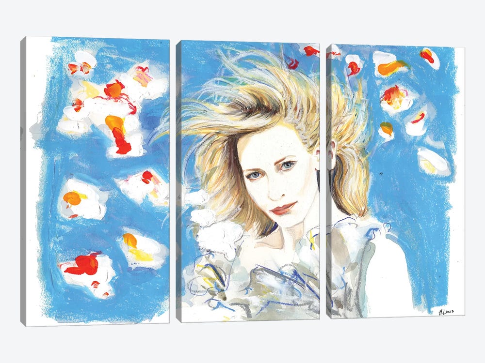 Cate In The Wind by Hodaya Louis 3-piece Canvas Artwork