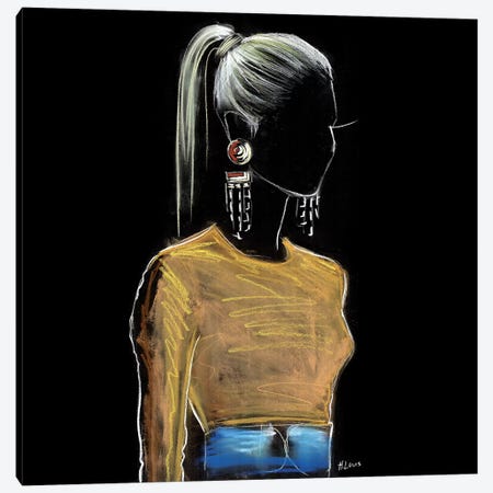 High Ponytail Mood Canvas Print #HLU46} by Heart Of Lily Canvas Artwork
