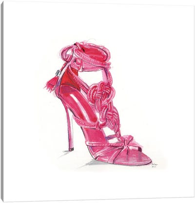 Hot Pink Sandal Canvas Art Print - Heart Of Lily