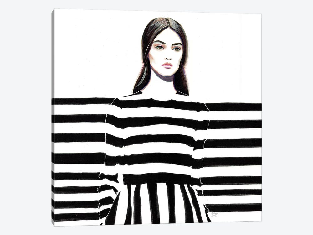 Monochrome Valentino by Heart Of Lily 1-piece Canvas Print