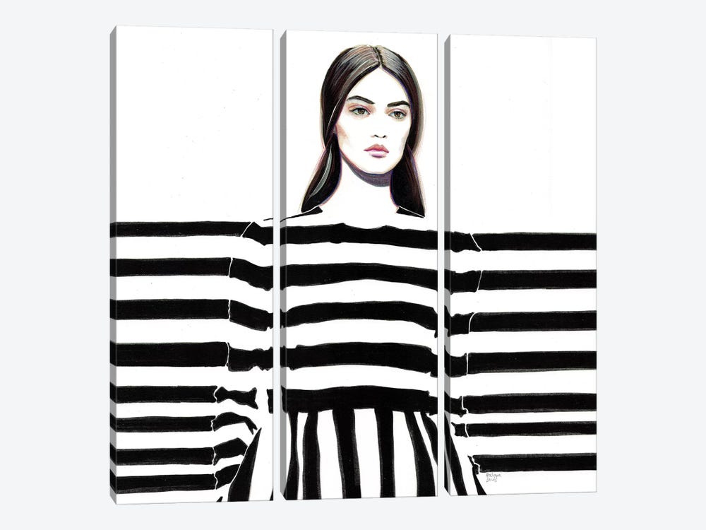 Monochrome Valentino by Heart Of Lily 3-piece Canvas Art Print