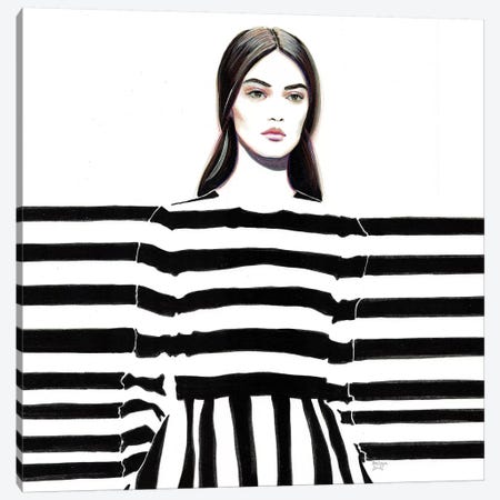 Monochrome Valentino Canvas Print #HLU69} by Heart Of Lily Art Print