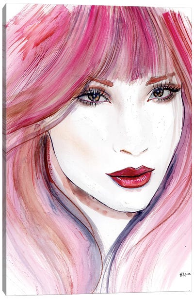 Pink Hair Canvas Art Print - Heart Of Lily