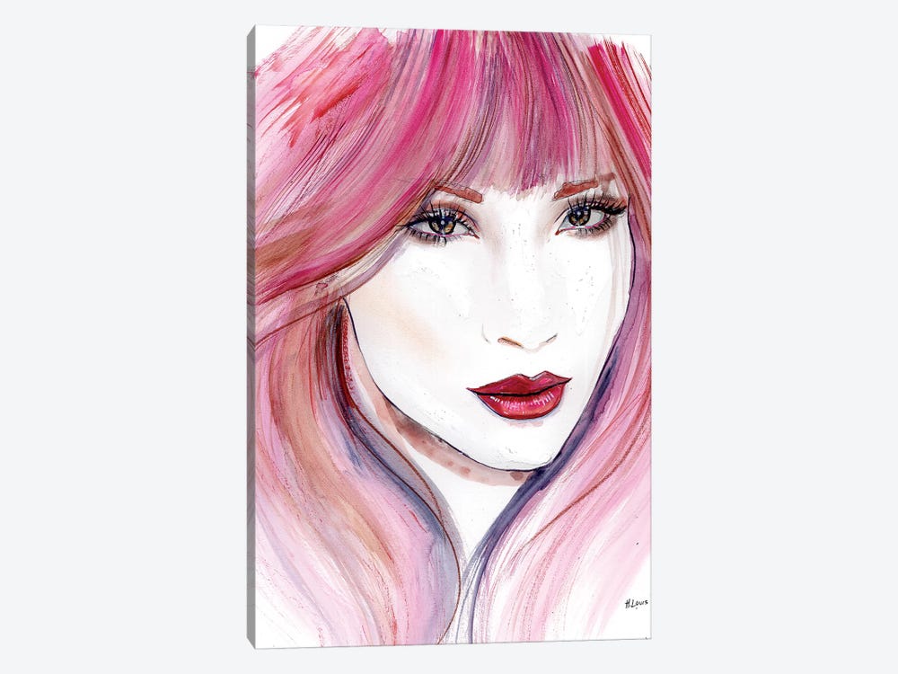 Pink Hair by Hodaya Louis 1-piece Canvas Art