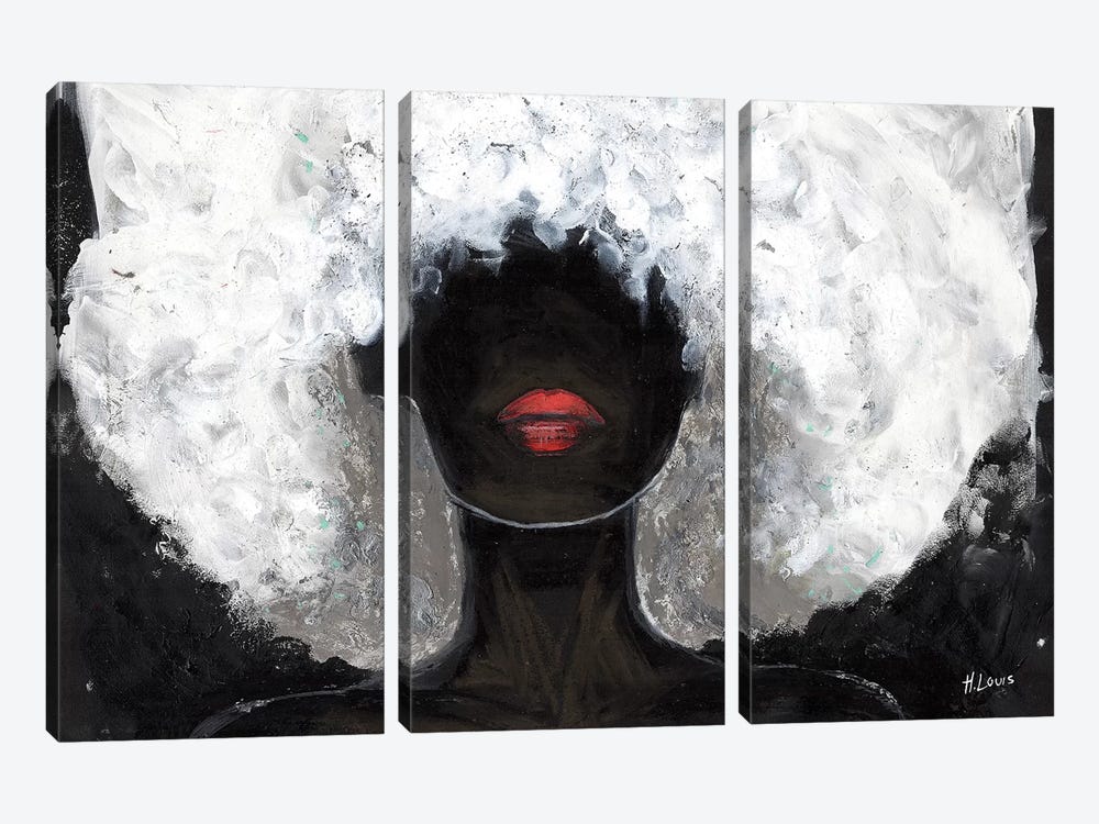 Poppy Red Lips by Heart Of Lily 3-piece Canvas Print